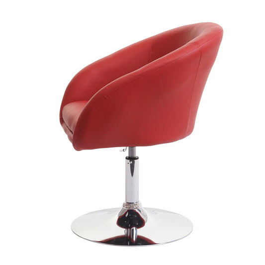 Cosmo Casa - Eetkamerstoel draaibaar in hoogte verstelbaar - Loungestoel - Kunstleer - Rood