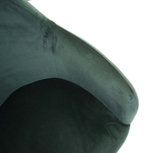 Cosmo Casa - Set van 2 Eetkamerstoelen - Retrodesign - Groen Fluweel met Gouden Poten