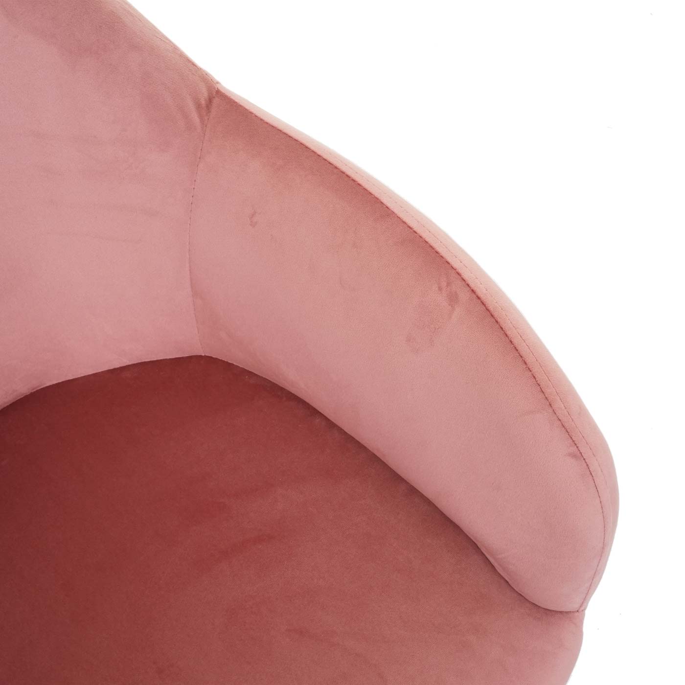 Cosmo Casa - Set van 2 Eetkamerstoelen - Retrodesign Keukenstoel - Fluweel Stoffig Roze met Gouden Poten