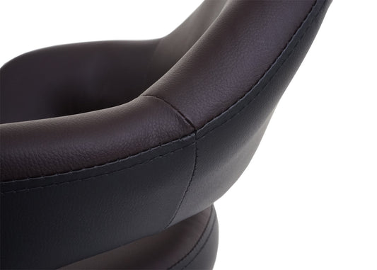 Cosmo Casa - Set van 2 barkrukken - Barstoel draaikruk met rugleuning - Kunstleer - Bruin-zwart