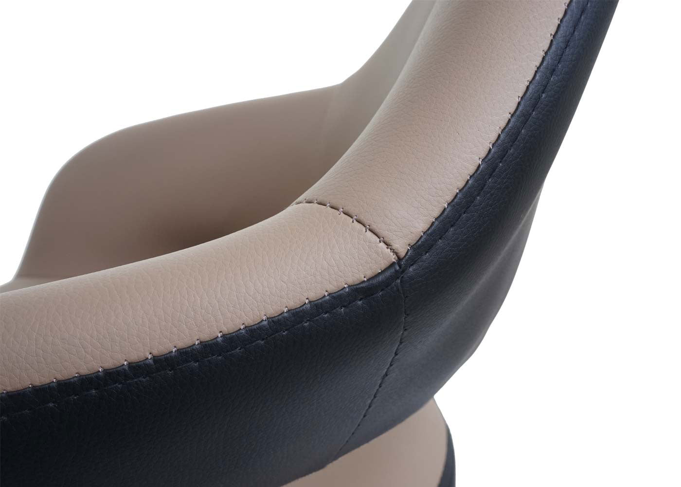 Cosmo Casa - Set van 2 barkrukken - Barstoel draaikruk met rugleuning - Kunstleer - Taupe-zwart