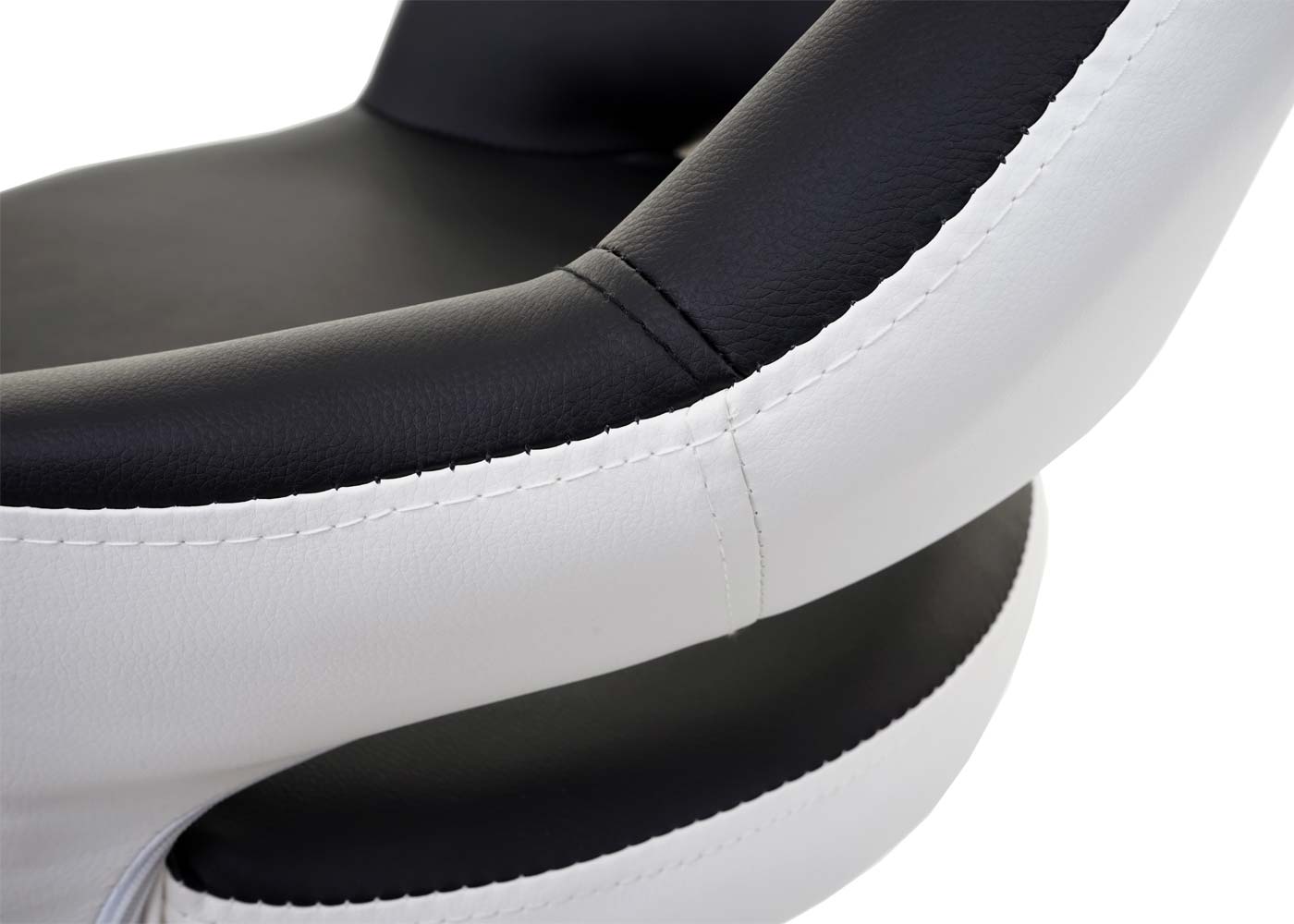 Cosmo Casa - Barkruk draaikruk met rugleuning - Tegenkruk barstoel - Kunstleer - Zwart-wit