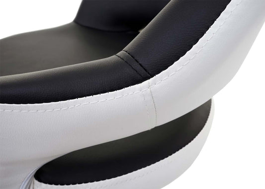 Cosmo Casa - Barkruk draaikruk met rugleuning - Tegenkruk barstoel - Kunstleer - Zwart-wit
