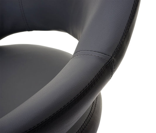 Cosmo Casa - Barkruk draaikruk met rugleuning - Tegenkruk barstoel - Kunstleer - Grijs-zwart