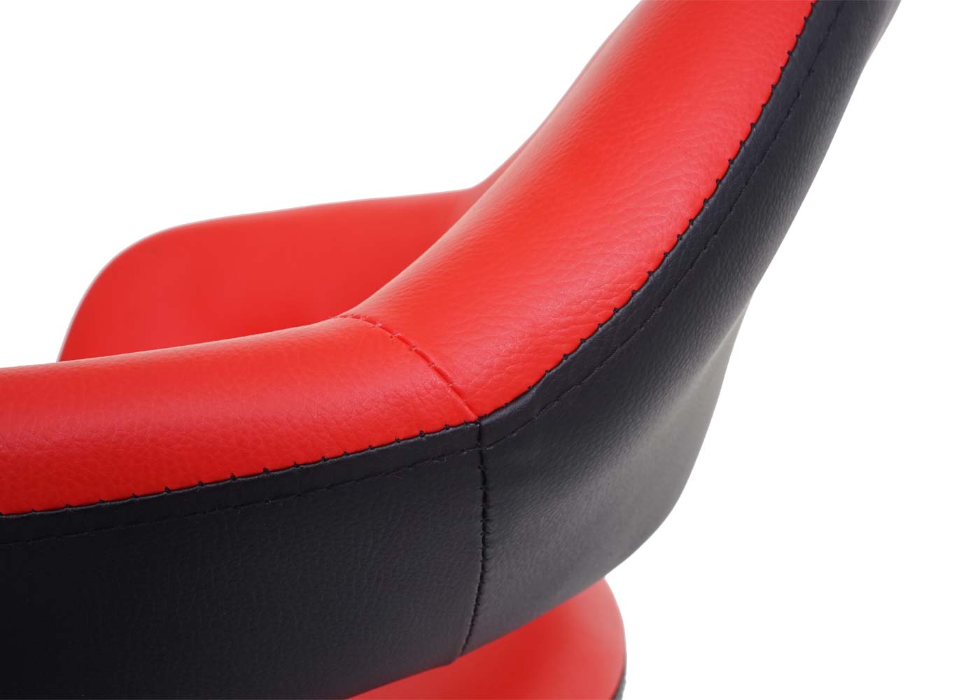 Cosmo Casa - Barkruk draaikruk met rugleuning - Tegenkruk barstoel - Kunstleer - Rood-zwart