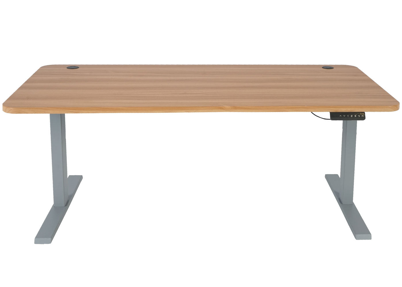 Cosmo Casa - Bureau elektrisch in hoogte verstelbaar - Computertafel - Eiken decor - Grijs - 160 x 80 cm