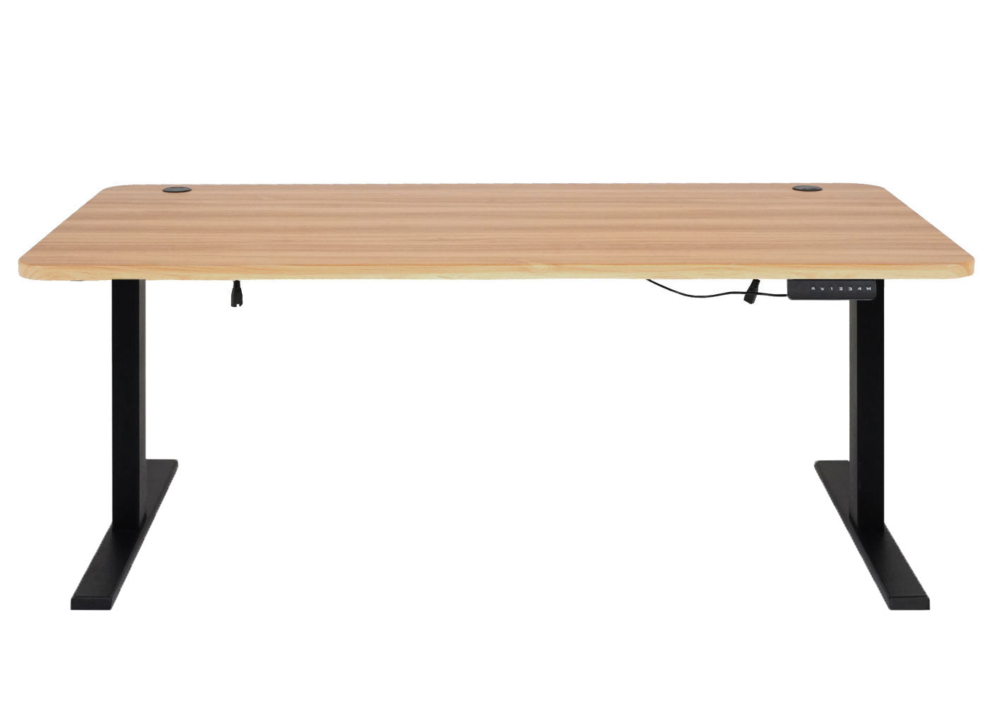 Cosmo Casa - Bureau elektrisch in hoogte verstelbaar - Computertafel - Eiken decor - Zwart - 160 x 80 cm
