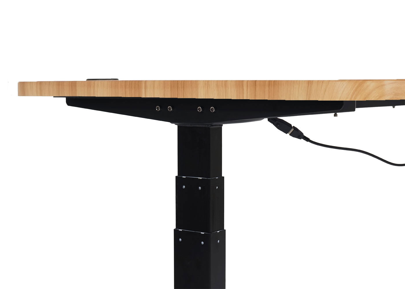 Cosmo Casa - Bureau elektrisch in hoogte verstelbaar - Computertafel - Eiken decor - Zwart - 160 x 80 cm