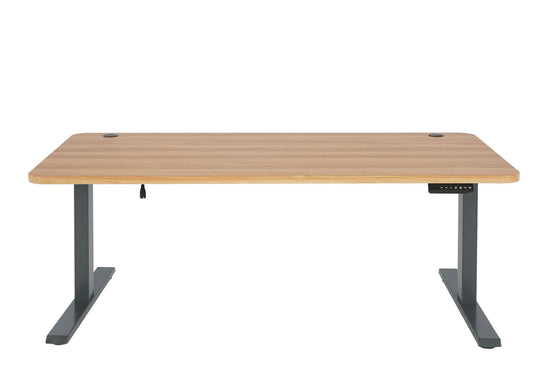 Cosmo Casa - Bureau elektrisch in hoogte verstelbaar - Computertafel - Eiken decor - Antracietgrijs - 160 x 80 cm