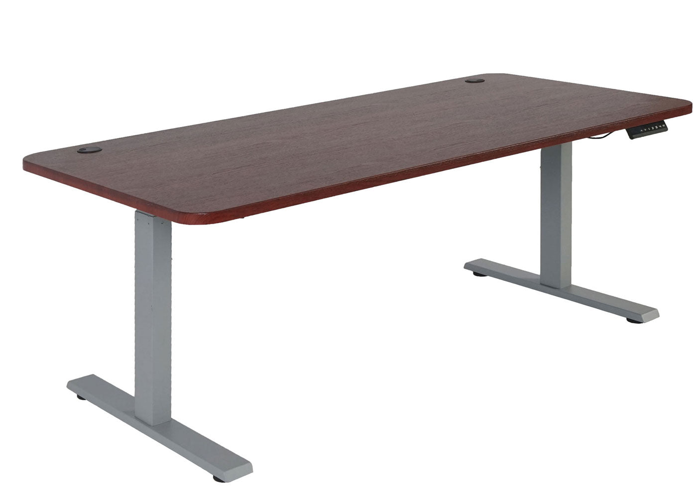 Cosmo Casa - Bureau elektrisch in hoogte verstelbaar - Computertafel - Kersendecor - Grijs - 160 x 80 cm