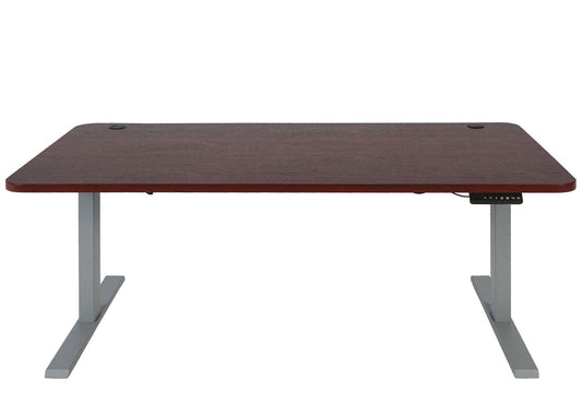 Cosmo Casa - Bureau elektrisch in hoogte verstelbaar - Computertafel - Kersendecor - Grijs - 160 x 80 cm