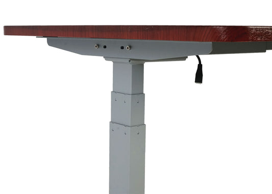 Cosmo Casa - Bureau elektrisch in hoogte verstelbaar - Computertafel - Kersendecor - Grijs - 160 x 80 cm