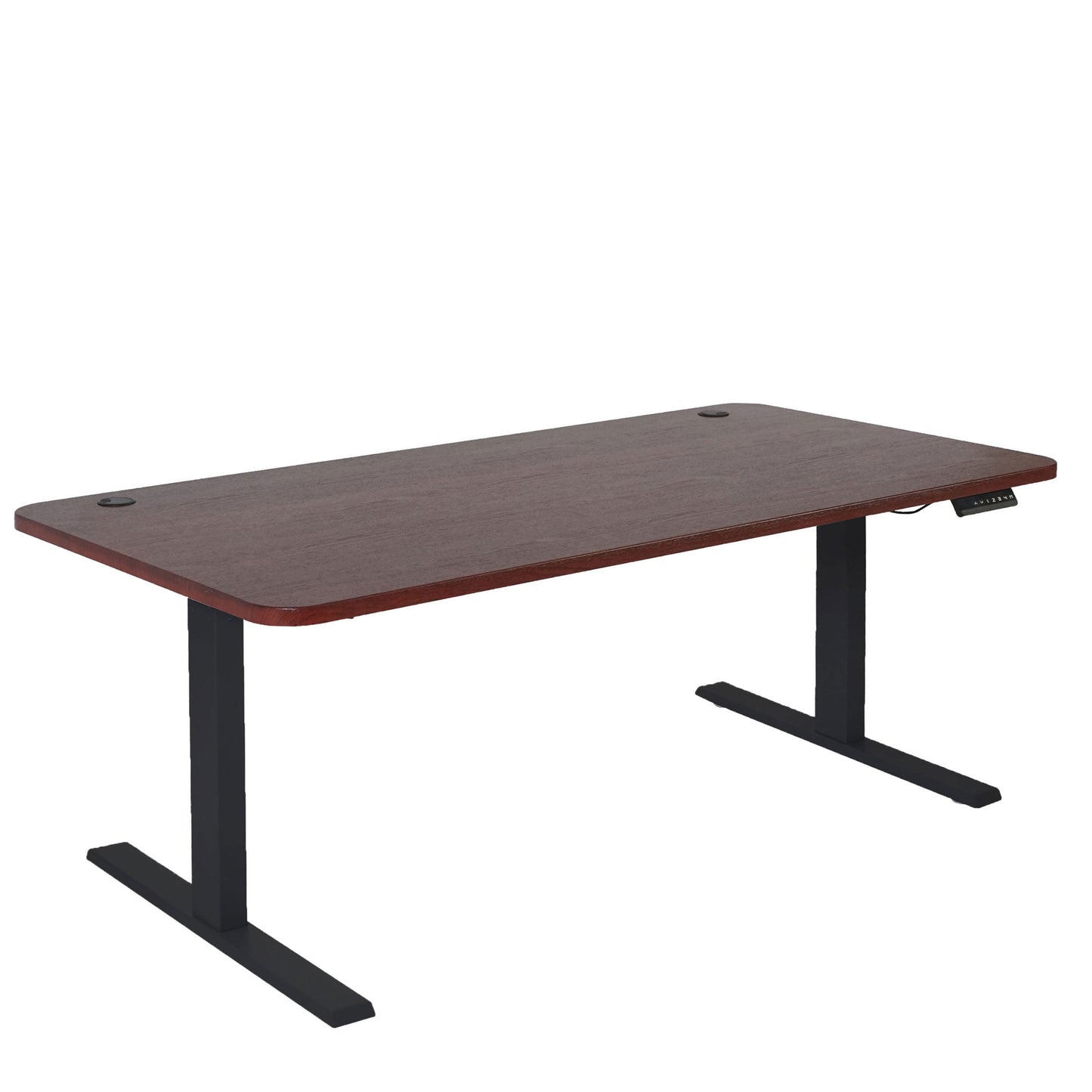 Cosmo Casa - Bureau elektrisch in hoogte verstelbaar - Computertafel - Kersendecor - Zwart - 160 x 80 cm