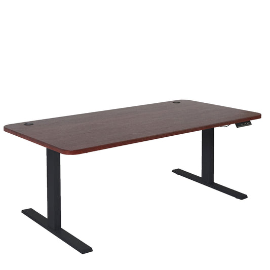 Cosmo Casa - Bureau elektrisch in hoogte verstelbaar - Computertafel - Kersendecor - Zwart - 160 x 80 cm