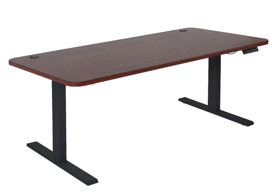 Cosmo Casa - Bureau elektrisch in hoogte verstelbaar - Computertafel - Kersendecor - Zwart - 160 x 80 cm