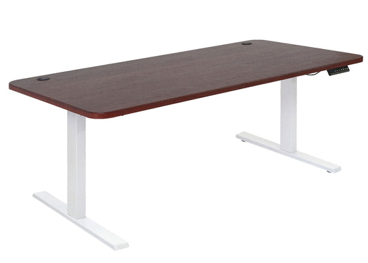 Cosmo Casa - Bureau elektrisch in hoogte verstelbaar - Computertafel - Kersendecor - Wit - 160 x 80 cm