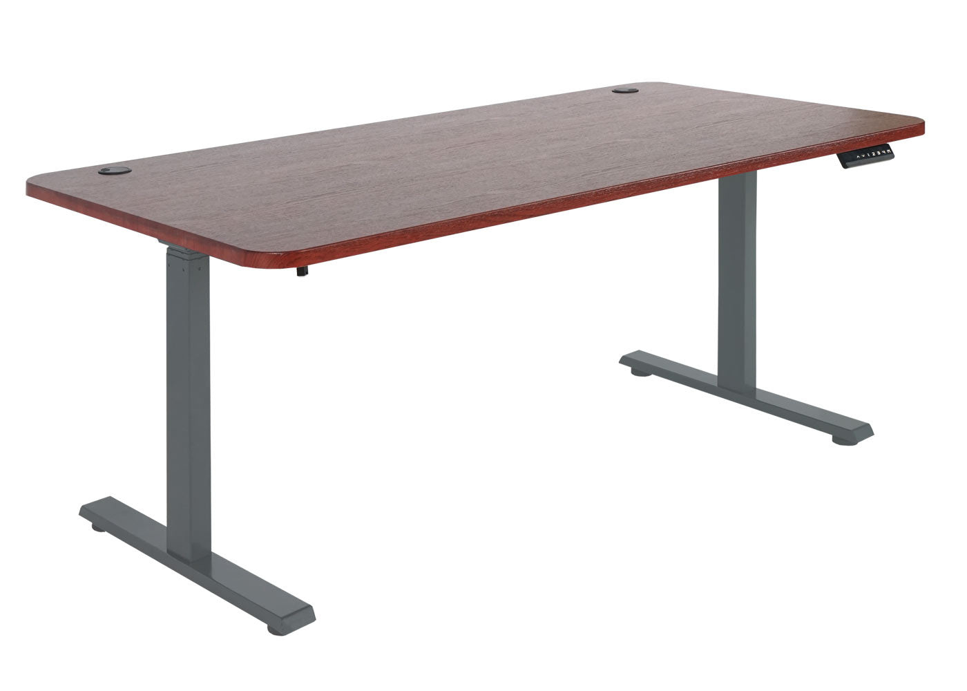 Cosmo Casa - Bureau elektrisch in hoogte verstelbaar - Computertafel - Kersendecor - Antracietgrijs - 160 x 80 cm