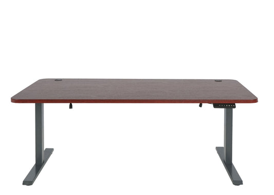 Cosmo Casa - Bureau elektrisch in hoogte verstelbaar - Computertafel - Kersendecor - Antracietgrijs - 160 x 80 cm