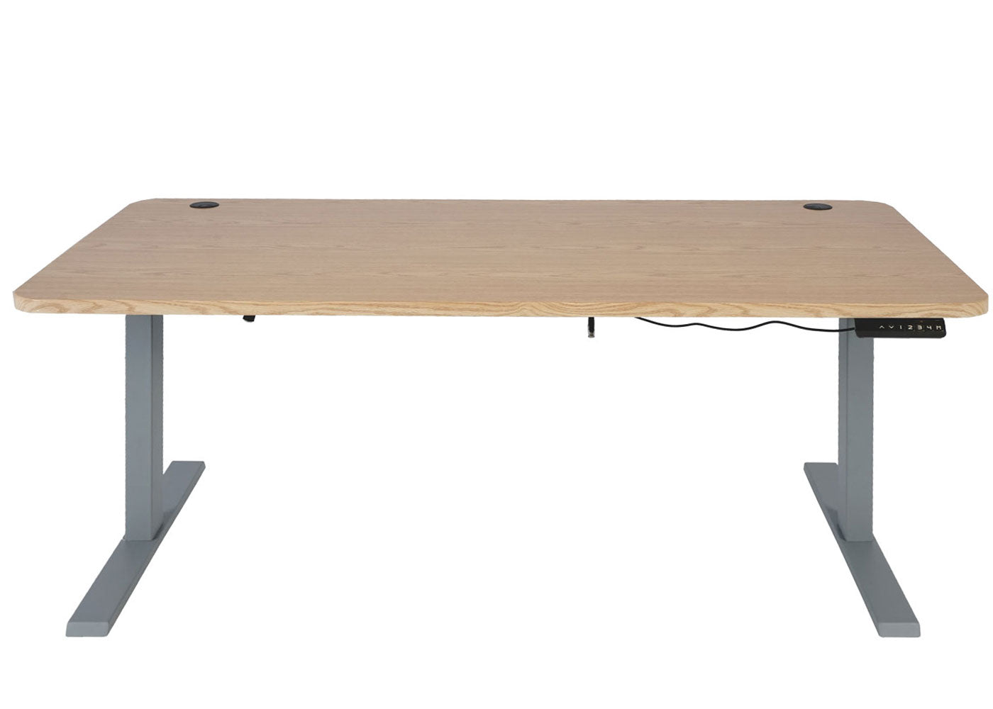 Cosmo Casa - Bureau elektrisch in hoogte verstelbaar - Computertafel - Lichtbruin - Grijs - 160 x 80 cm