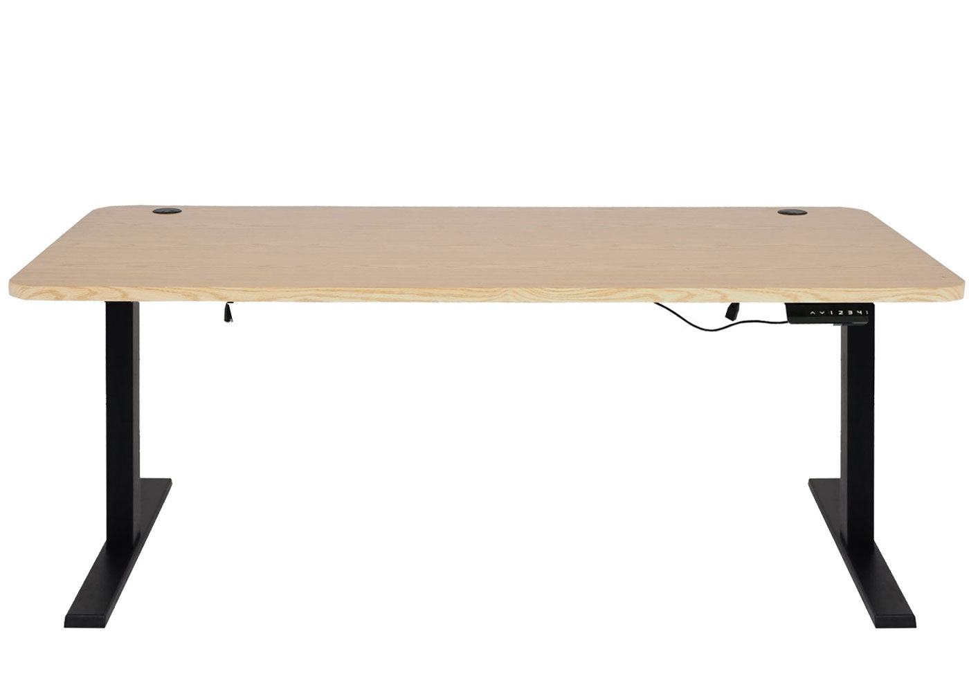 Cosmo Casa - Bureau elektrisch in hoogte verstelbaar - Computertafel - Lichtbruin - Zwart - 160 x 80 cm