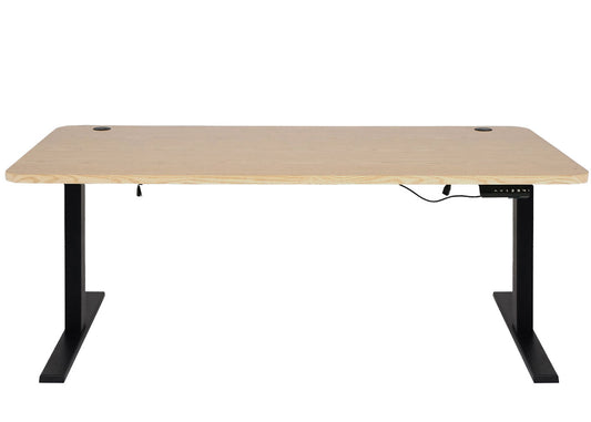 Cosmo Casa - Bureau elektrisch in hoogte verstelbaar - Computertafel - Lichtbruin - Zwart - 160 x 80 cm