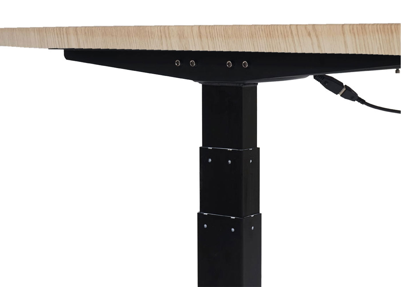 Cosmo Casa - Bureau elektrisch in hoogte verstelbaar - Computertafel - Lichtbruin - Zwart - 160 x 80 cm