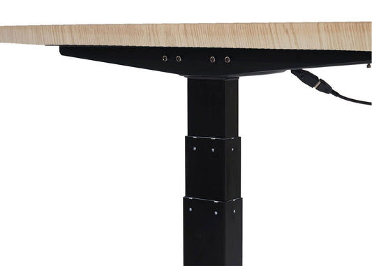 Cosmo Casa - Bureau elektrisch in hoogte verstelbaar - Computertafel - Lichtbruin - Zwart - 160 x 80 cm