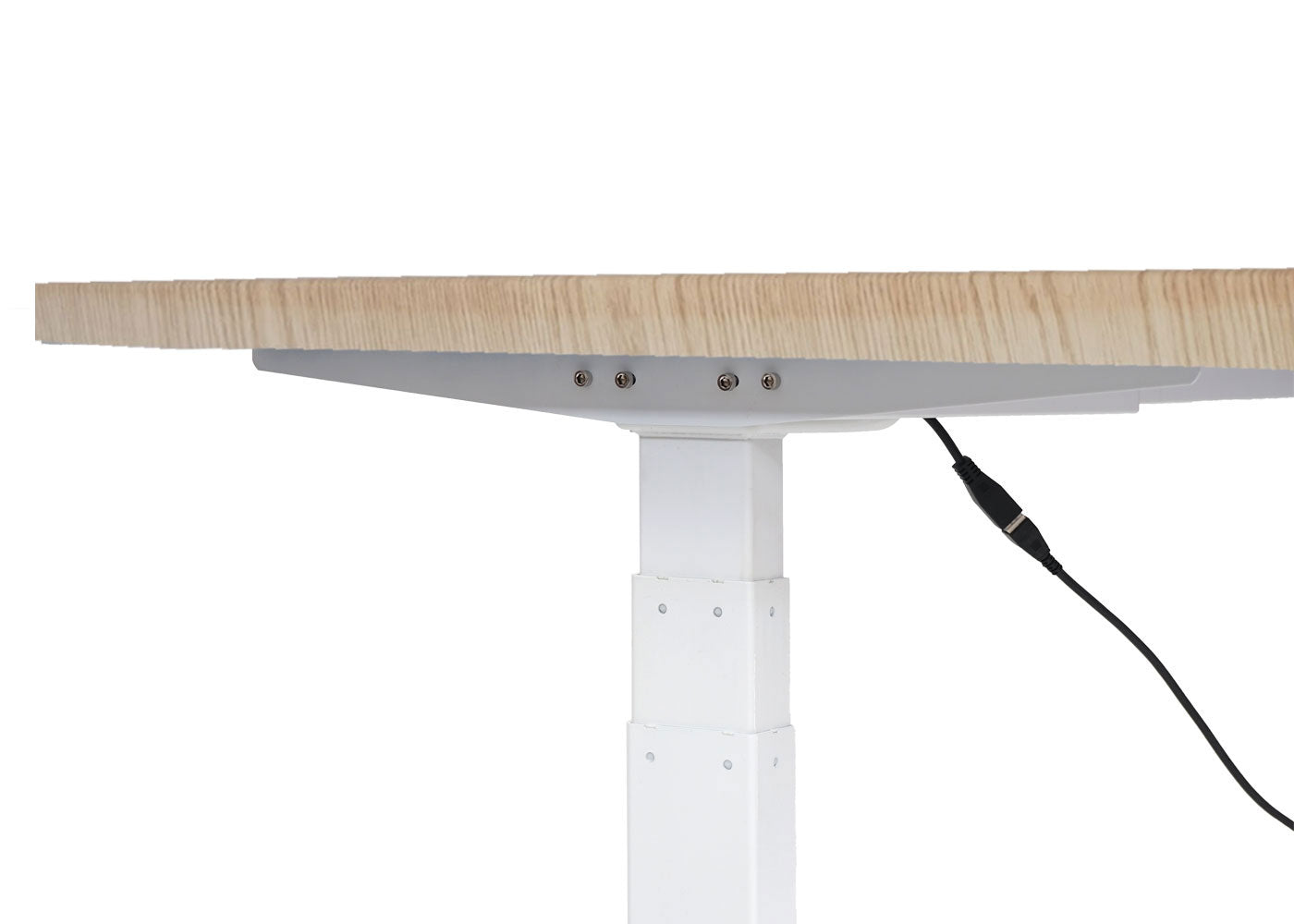 Cosmo Casa - Bureau elektrisch in hoogte verstelbaar - Computertafel - Lichtbruin - Wit - 160 x 80 cm