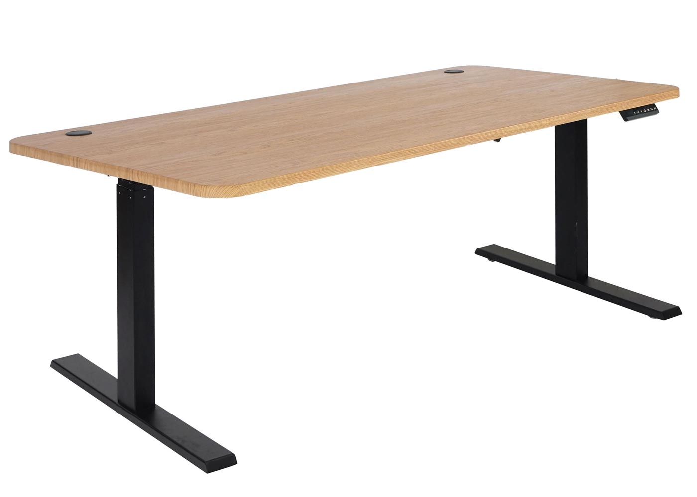 Cosmo Casa - Bureau elektrisch in hoogte verstelbaar - Computertafel - Bruin structuur - Zwart - 160 x 80 cm
