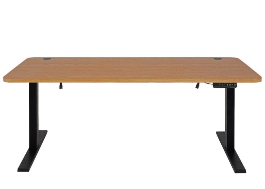 Cosmo Casa - Bureau elektrisch in hoogte verstelbaar - Computertafel - Bruin structuur - Zwart - 160 x 80 cm