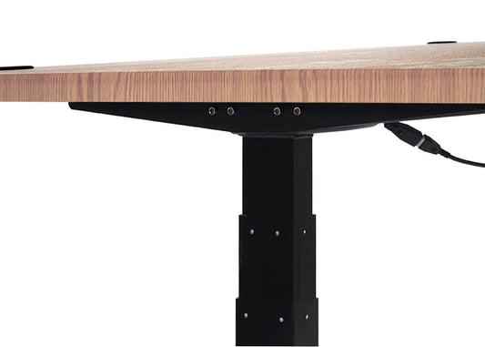 Cosmo Casa - Bureau elektrisch in hoogte verstelbaar - Computertafel - Bruin structuur - Zwart - 160 x 80 cm