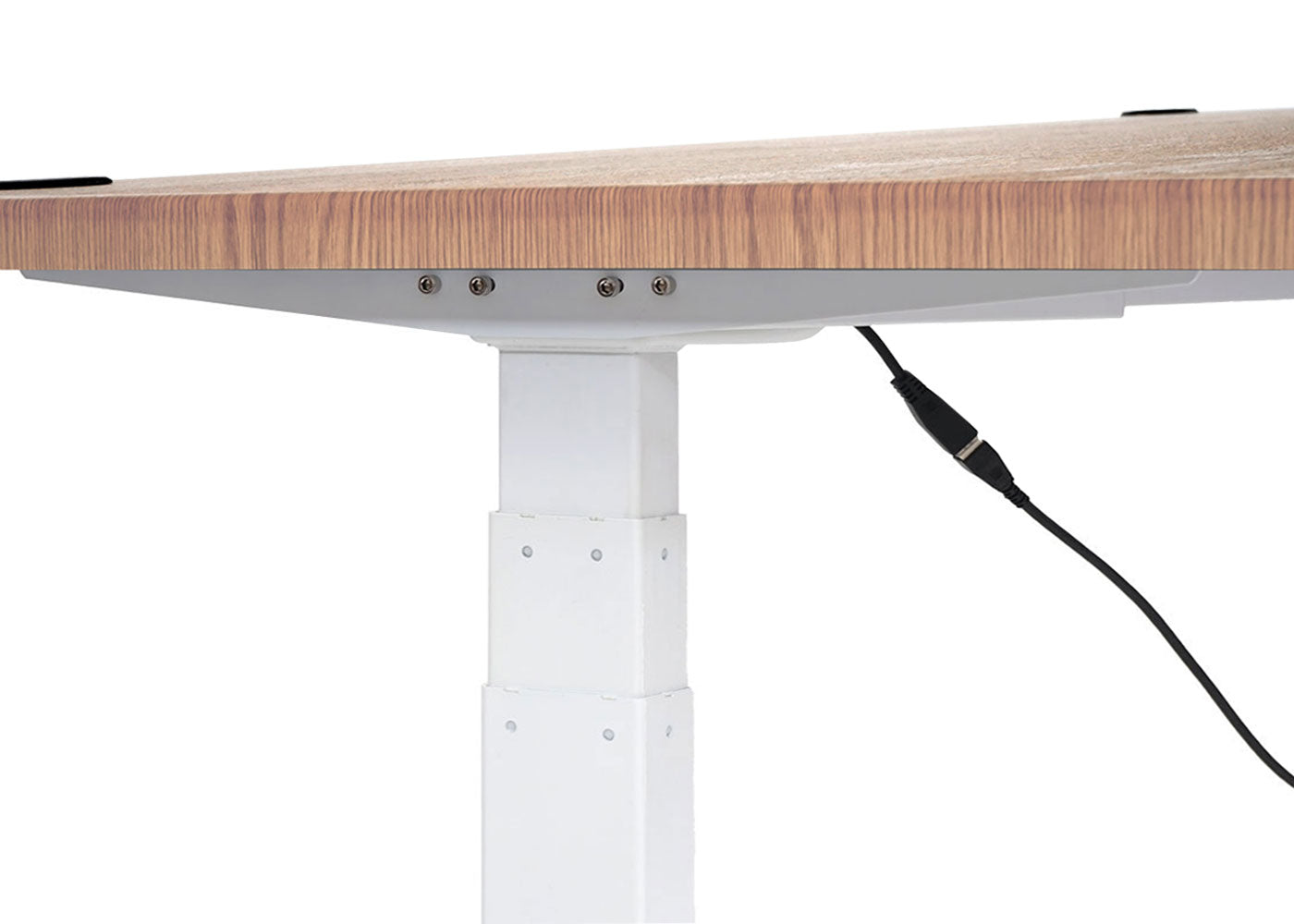 Cosmo Casa - Bureau elektrisch in hoogte verstelbaar - Computertafel - Bruin structuur - Wit - 160 x 80 cm