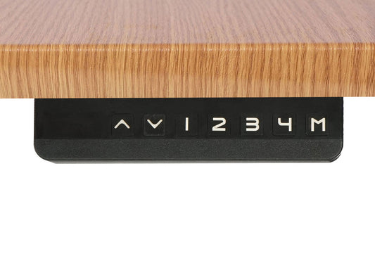 Cosmo Casa - Bureau elektrisch in hoogte verstelbaar - Computertafel - Bruin structuur - Wit - 160 x 80 cm