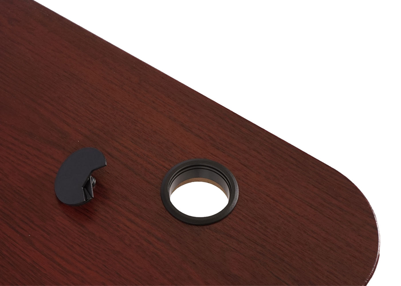 Cosmo Casa - Hoekbureau elektrisch in hoogte verstelbaar - Computerbureau - Kersendecor - Wit - 178 x 178 cm