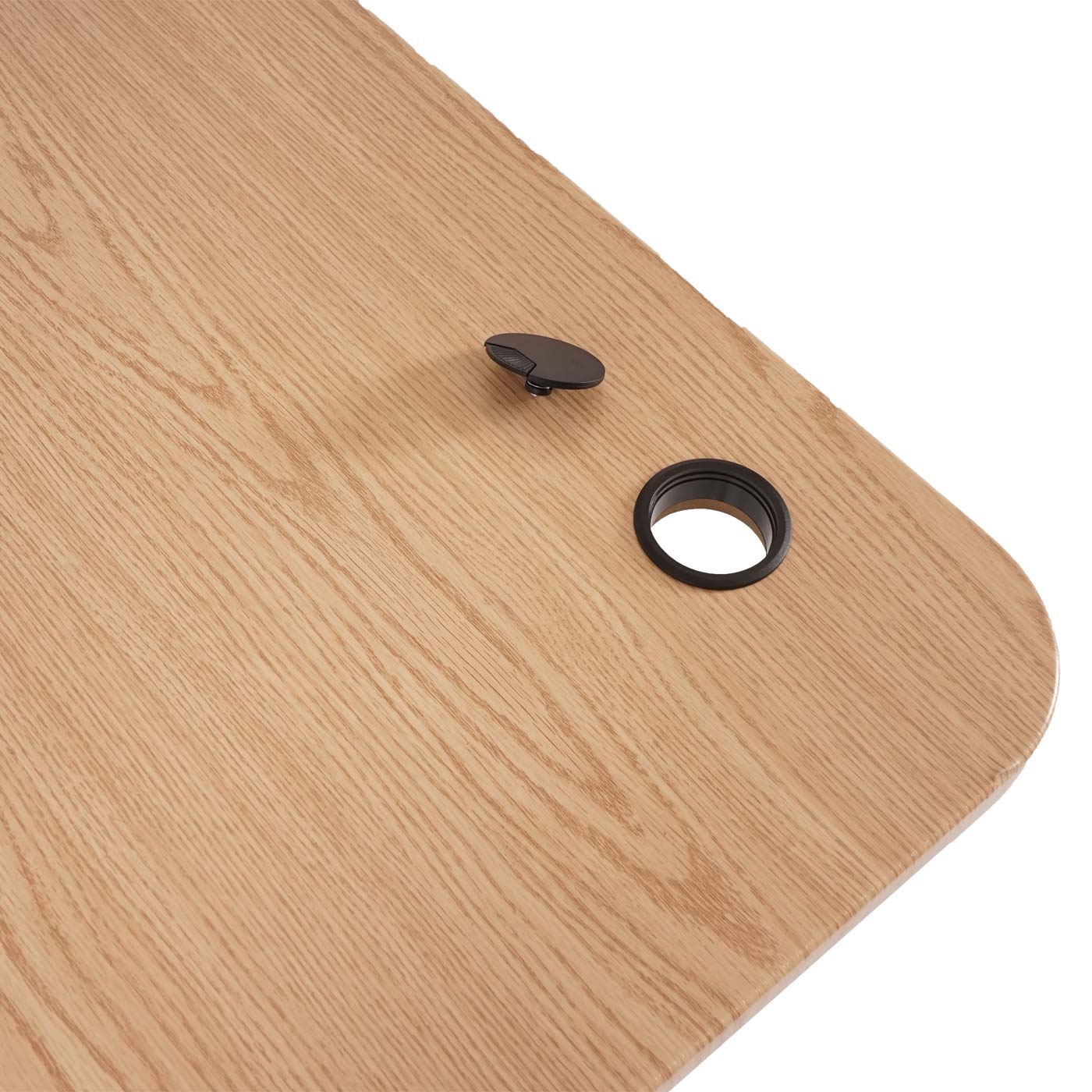 Cosmo Casa - Hoekbureau elektrisch in hoogte verstelbaar - Computerbureau - Lichtbruin - Grijs - 178 x 178 cm