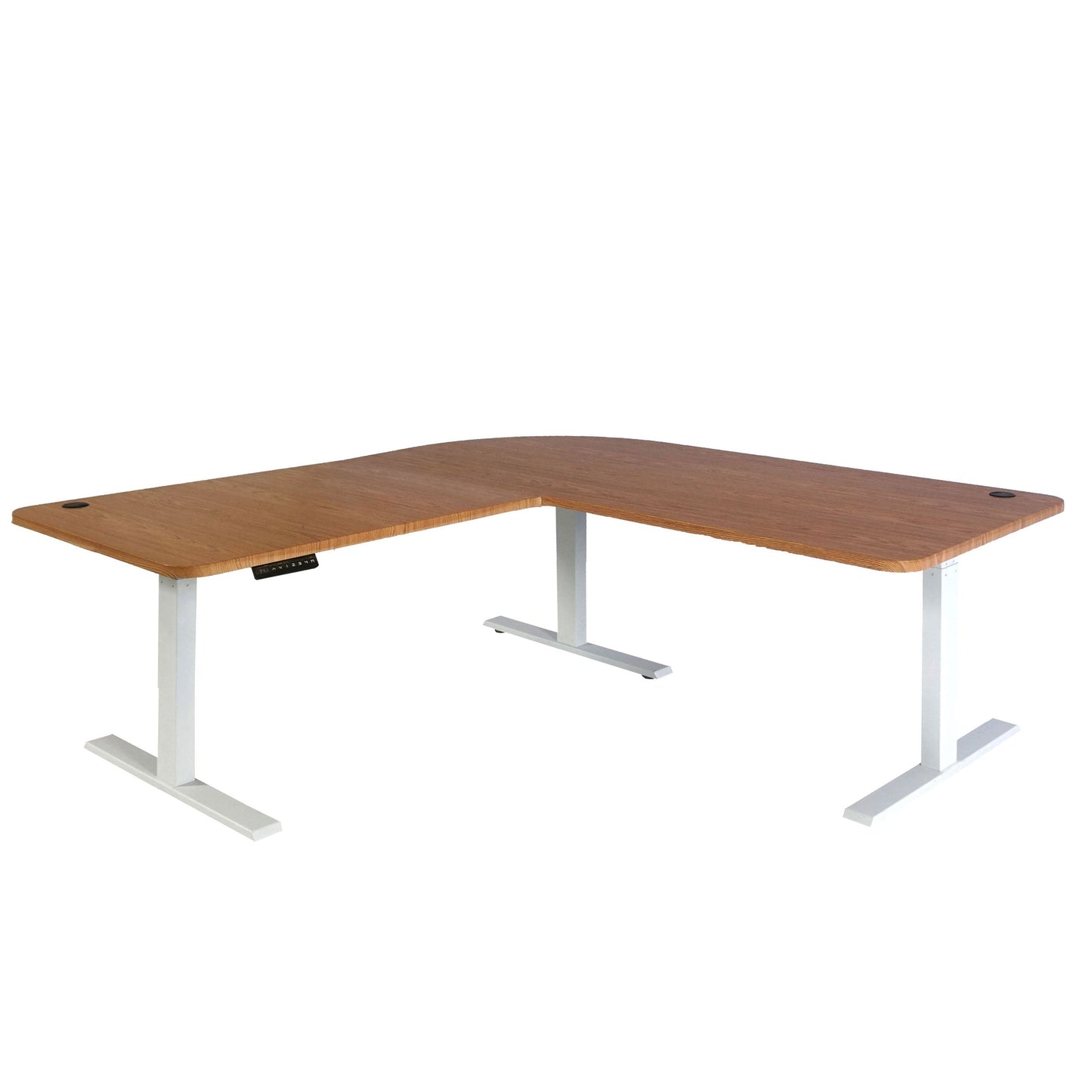Cosmo Casa - Tafelblad Hoekbureau - Standaard - MDF - Bruine Structuur - 90 cm
