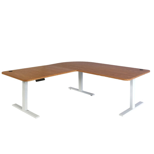 Cosmo Casa - Tafelblad Hoekbureau - Standaard - MDF - Bruine Structuur - 90 cm