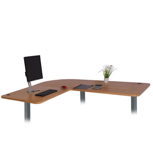Cosmo Casa - Tafelblad Hoekbureau - Standaard - MDF - Bruine Structuur - 90 cm