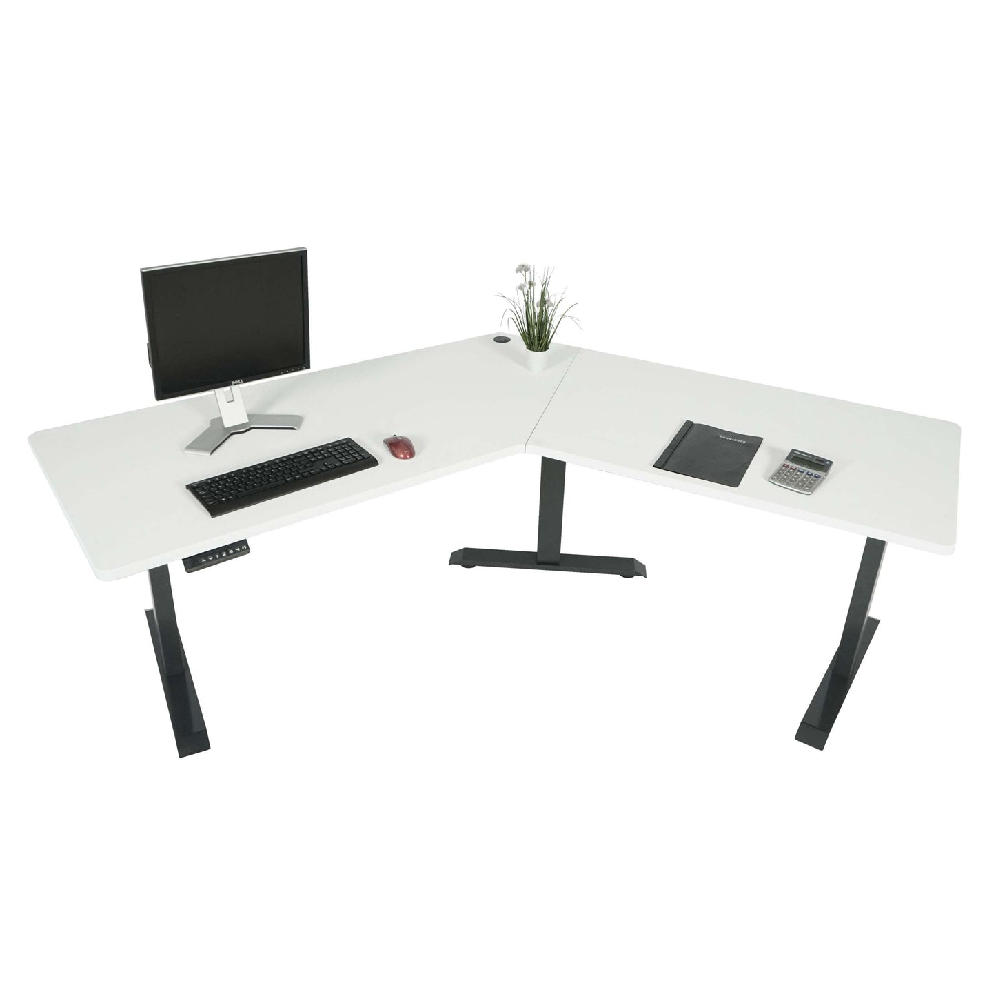 Cosmo Casa - Bureau - Verstelbaar - Metaal & MDF - Antracietgrijs