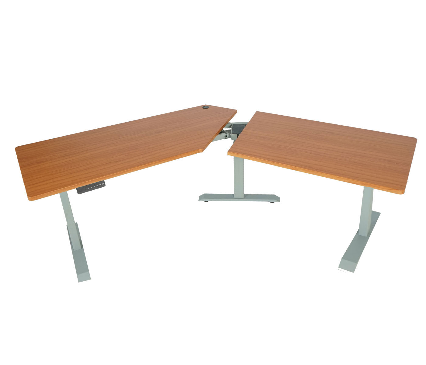 Cosmo Casa - Bureau - Verstelbaar - Metaal & MDF - Naturel & Grijs