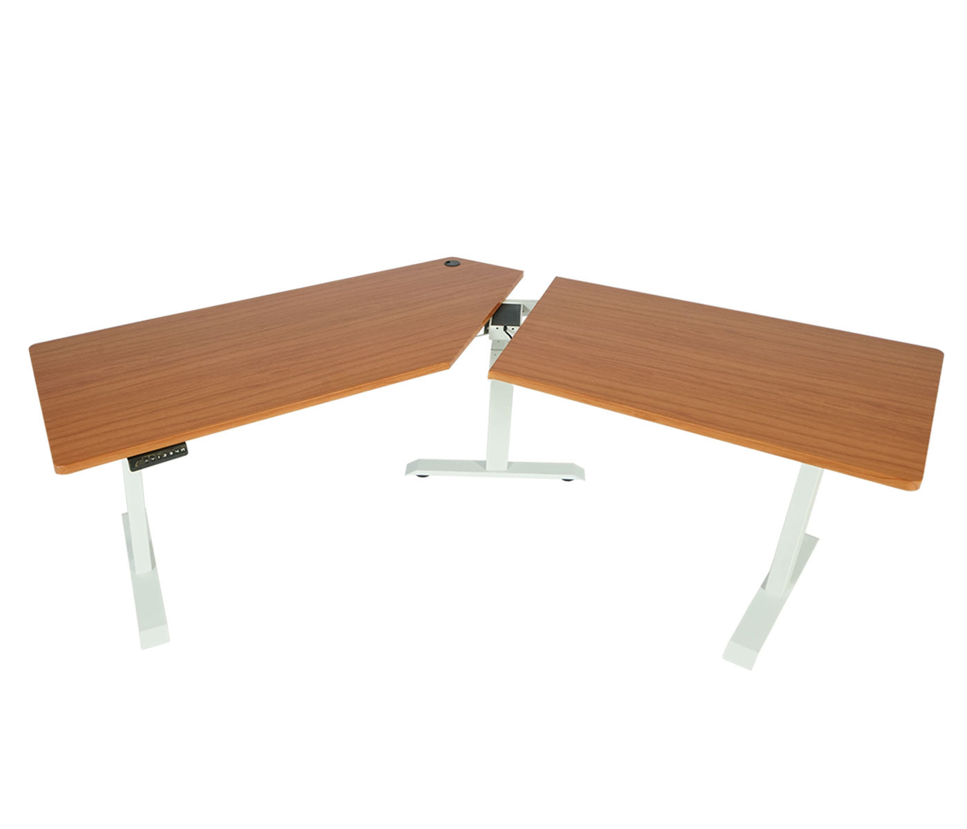 Cosmo Casa - Bureau - Verstelbaar - Metaal & MDF - Naturel & Wit