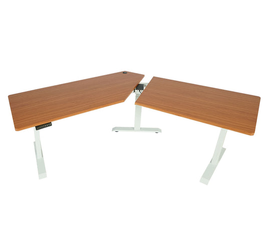 Cosmo Casa - Bureau - Verstelbaar - Metaal & MDF - Naturel & Wit