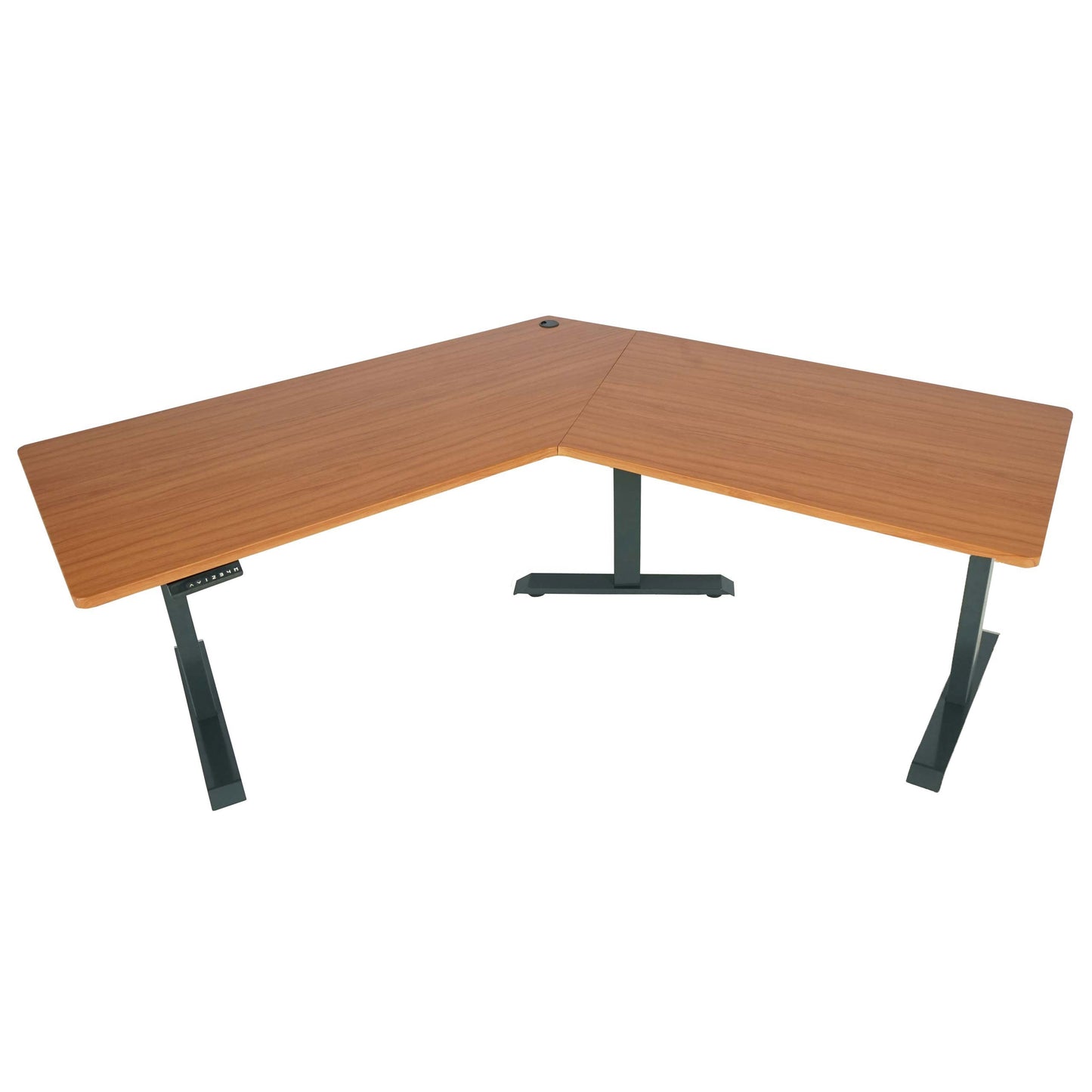 Cosmo Casa - Bureau - Verstelbaar - Metaal & MDF - Naturel & Antracietgrijs