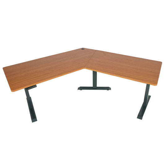 Cosmo Casa - Bureau - Verstelbaar - Metaal & MDF - Naturel & Antracietgrijs