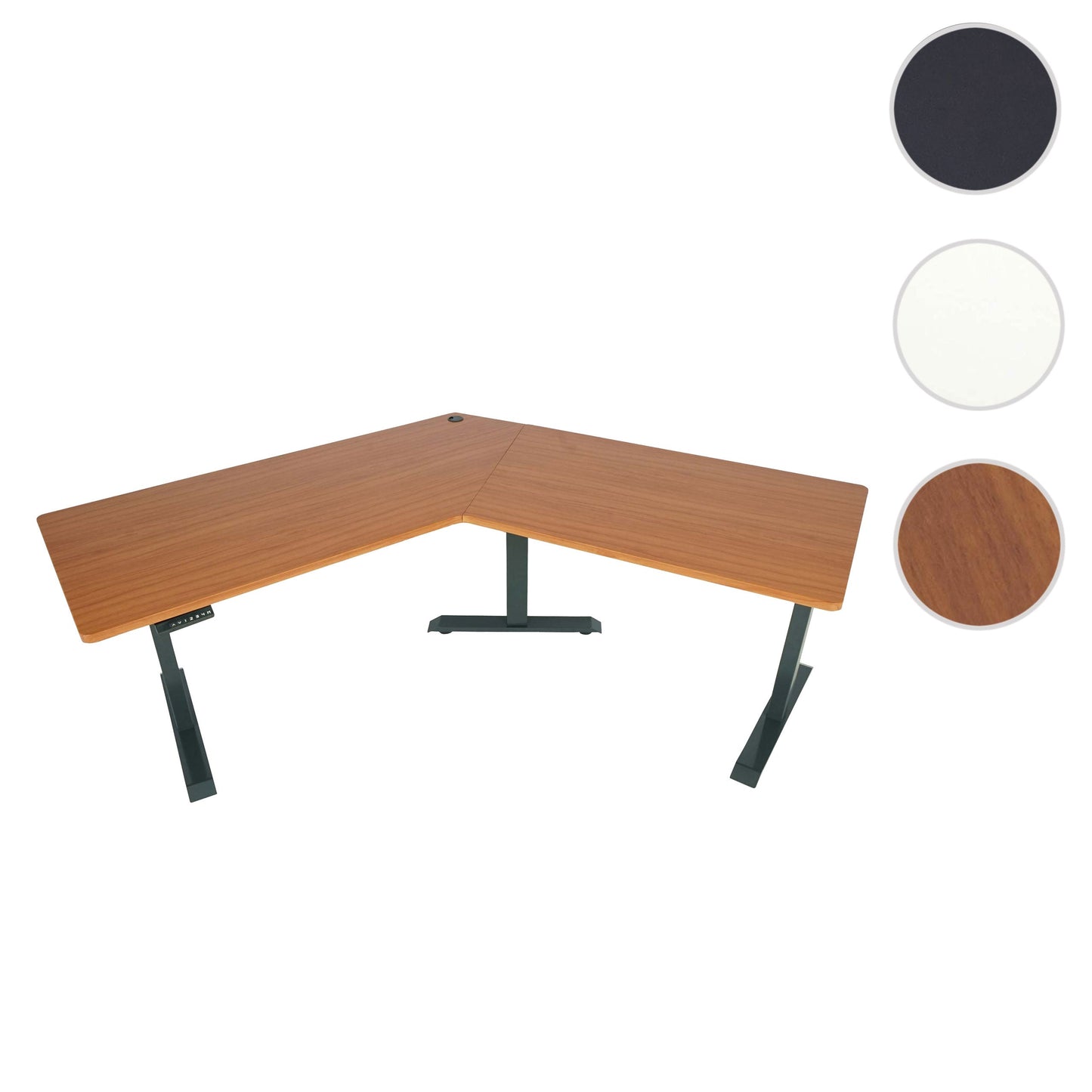 Cosmo Casa - Bureau - Verstelbaar - Metaal & MDF - Naturel & Antracietgrijs