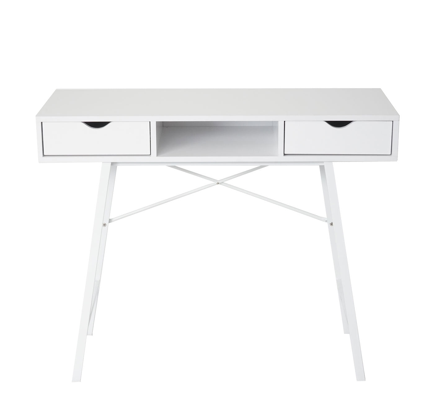 Cosmo Casa - Consoletafel - Opbergtafel - Houtstructuur - Wit