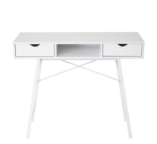 Cosmo Casa - Consoletafel - Opbergtafel - Houtstructuur - Wit