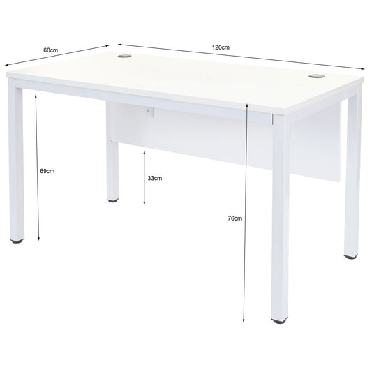 Cosmo Casa - Bureau - Kantoortafel Computertafel - Metaal - Zwart - 120×60 cm