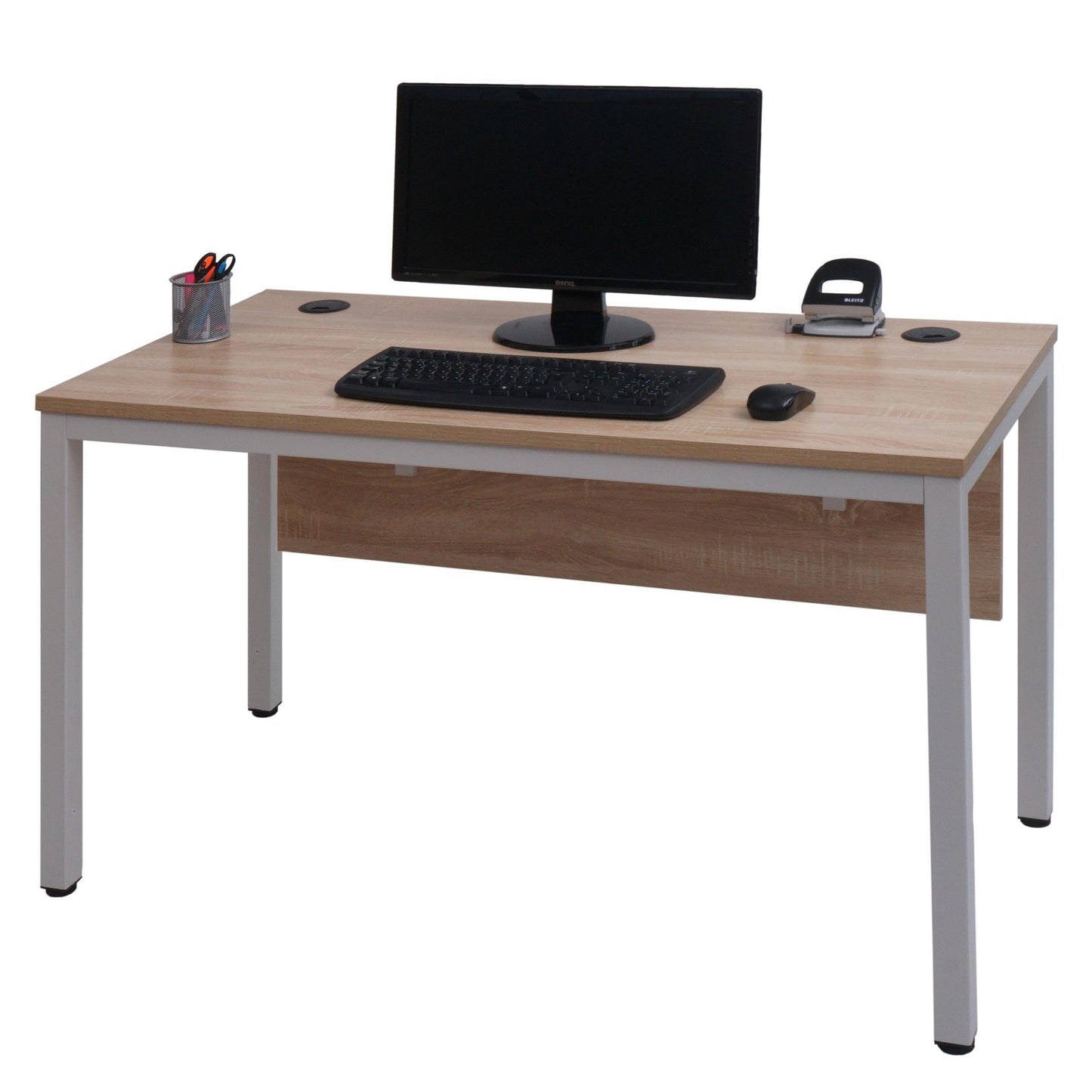 Cosmo Casa - Bureau - Kantoortafel Computertafel - Metaal & MDF - Wit - 120×60 cm