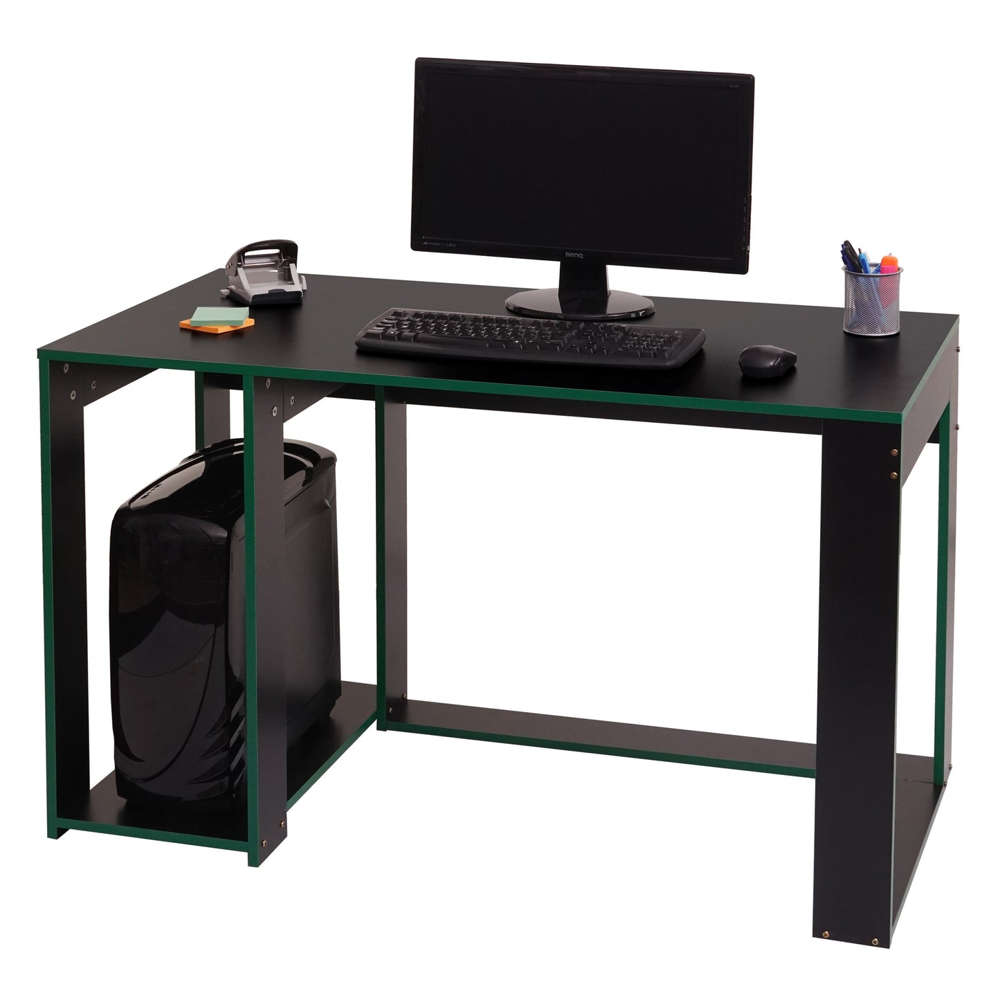 Cosmo Casa - Bureau - Computerbureau - Metaal - Zwart-groen - 120×60×76 cm